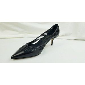 Tamara Mellon Size 38.5 (US 8-8.5) Women's Black Leather Kitten Heel Point Toe